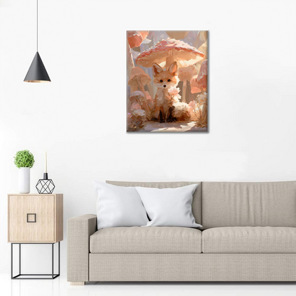 Renard sous le champignon - Peinture par numéros