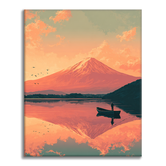 Crépuscule du Mont Fuji - Peinture par numéros