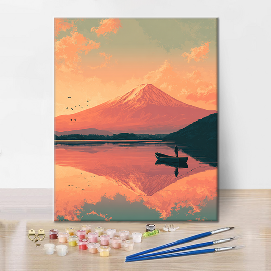 Crépuscule du Mont Fuji - Peinture par numéros