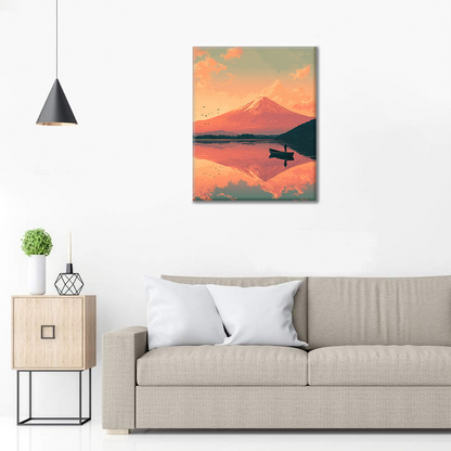 Crépuscule du Mont Fuji - Peinture par numéros