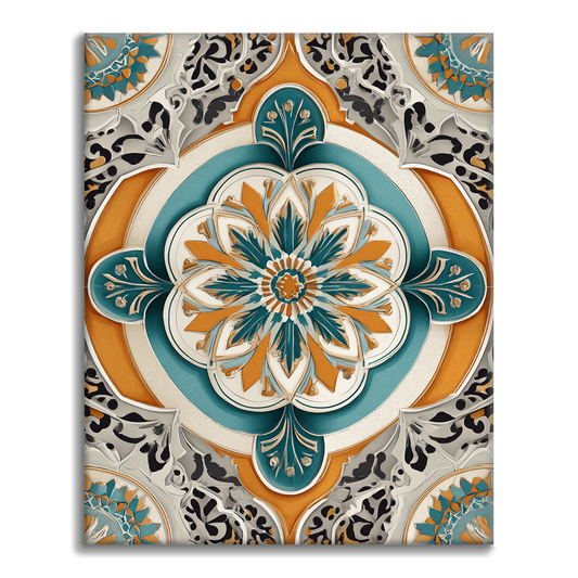Mandala vert doré - Peinture par numéros
