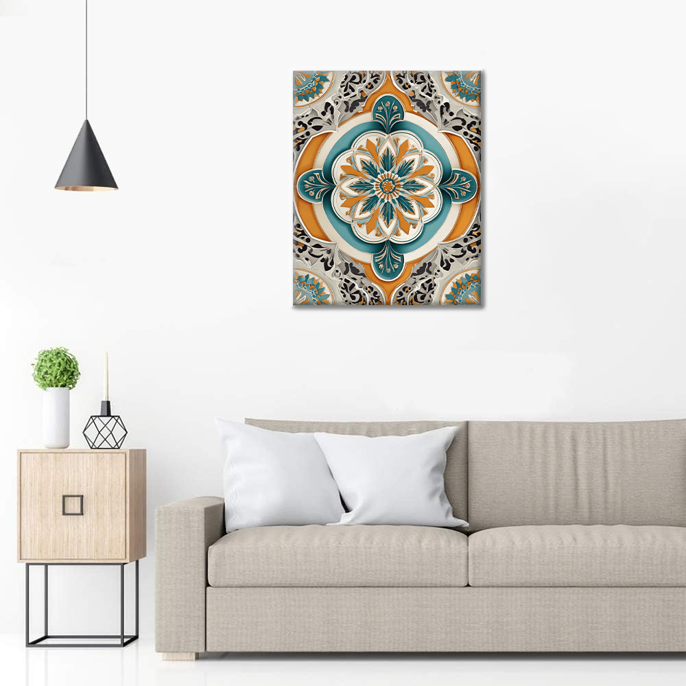 Mandala vert doré - Peinture par numéros