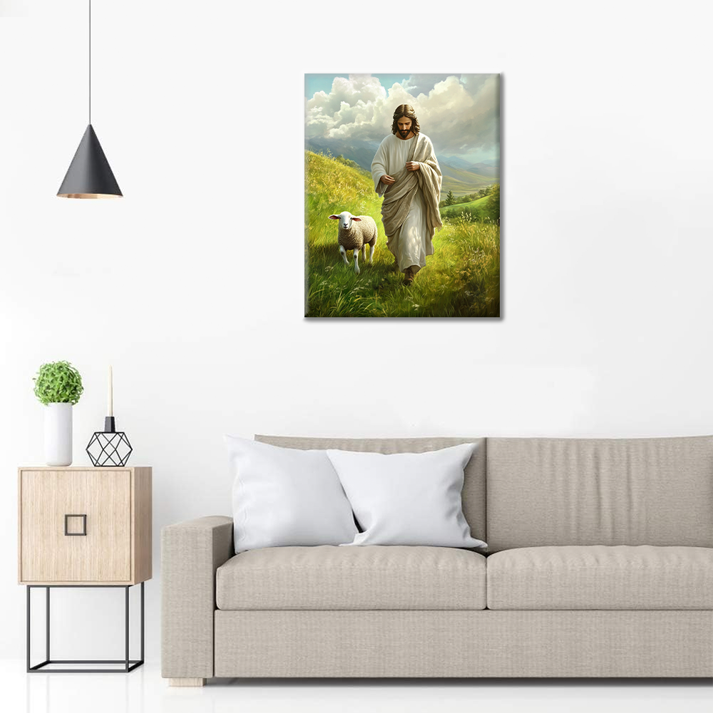 Jésus et les moutons - Peinture par numéros