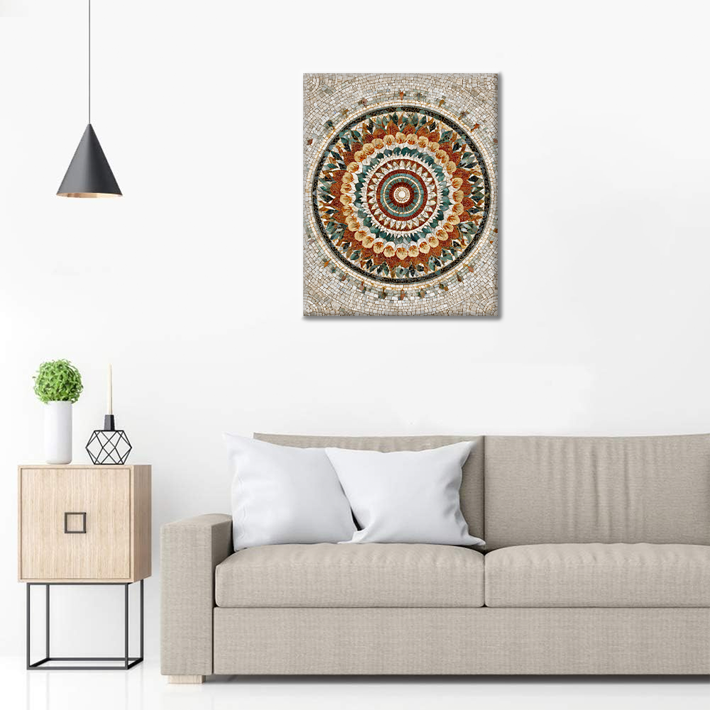 Mandala en couleurs superposées - Peinture par numéros