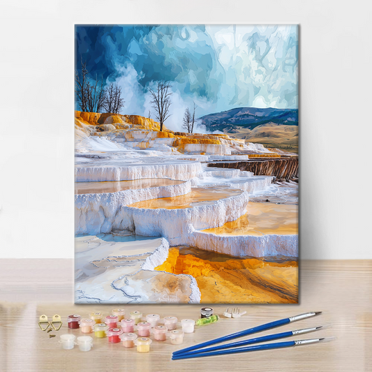 Terrasses de Mammoth Hot Springs – Peinture par numéros