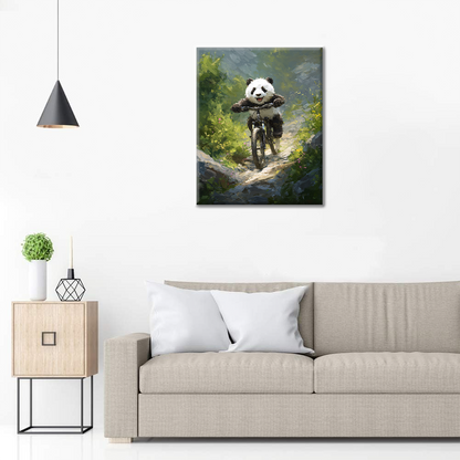 Panda Mountain Bike - Peinture par numéros