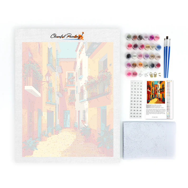 Village tranquille - Peinture par numéros