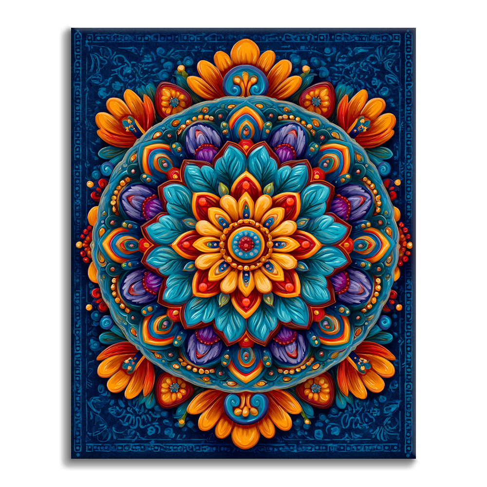 Mandala rayonnant - Peinture par numéros