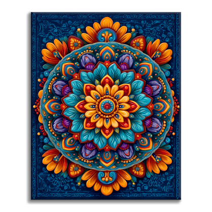 Mandala rayonnant - Peinture par numéros