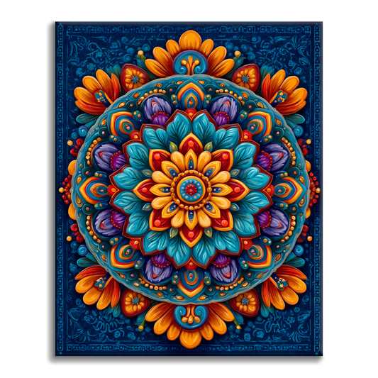 Mandala rayonnant - Peinture par numéros