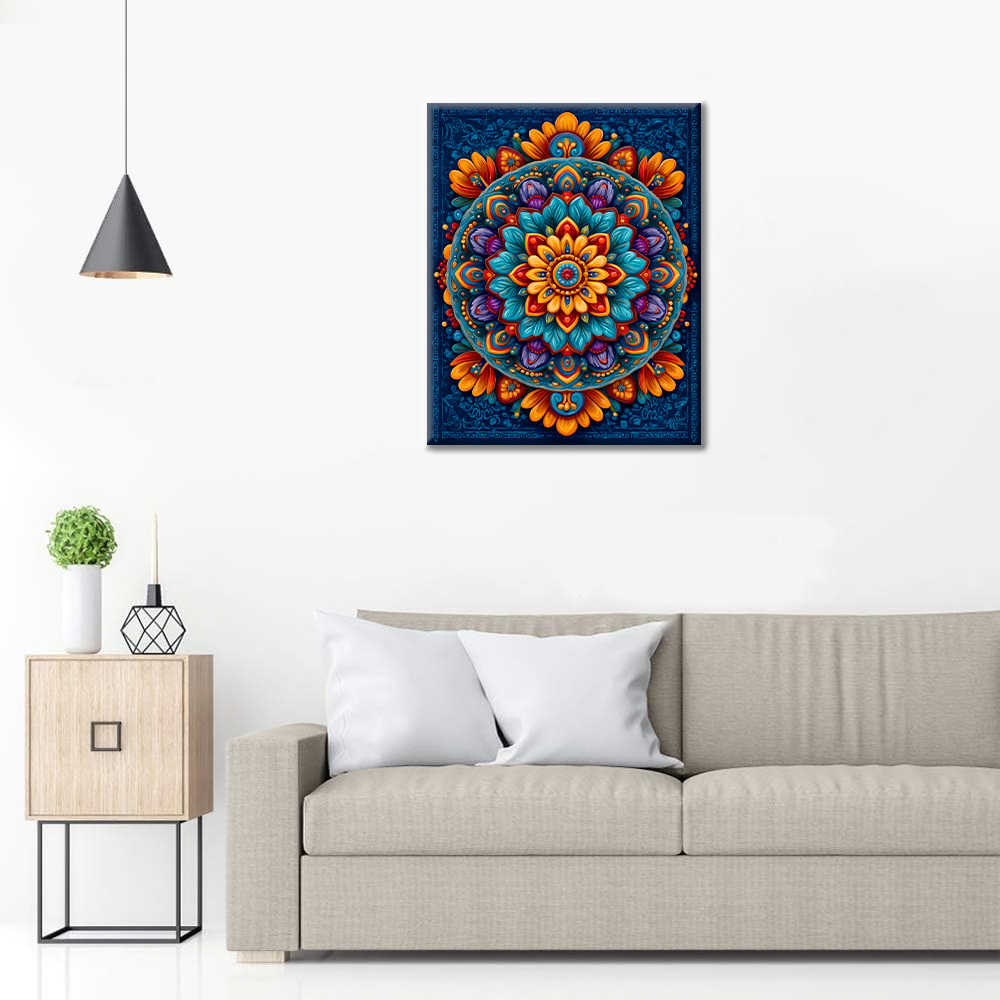 Mandala rayonnant - Peinture par numéros