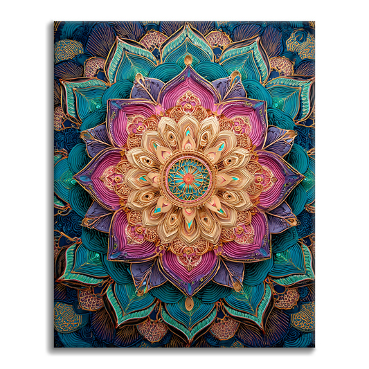 Mandala Fleur Arc-en-ciel - Peinture par numéros