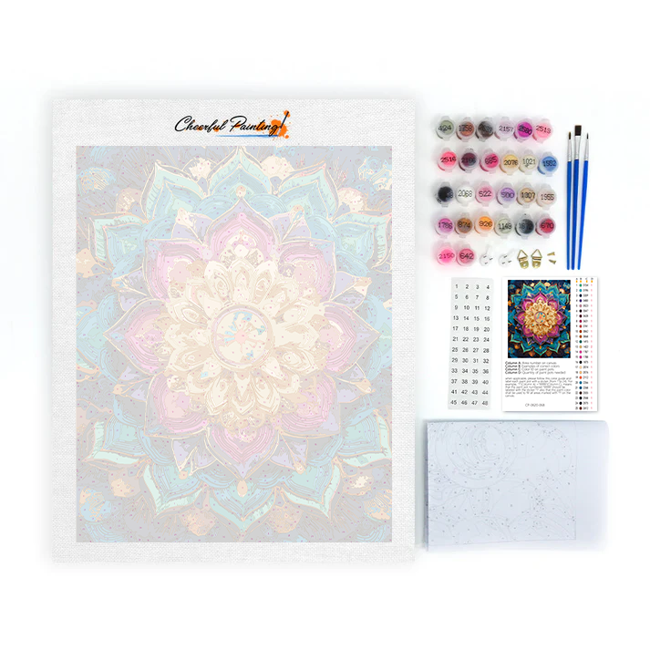 Mandala Fleur Arc-en-ciel - Peinture par numéros