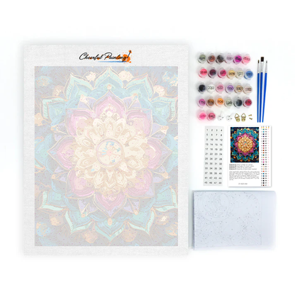 Mandala Fleur Arc-en-ciel - Peinture par numéros
