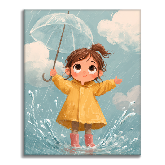 Promenade sous les gouttes de pluie - Peinture par numéros