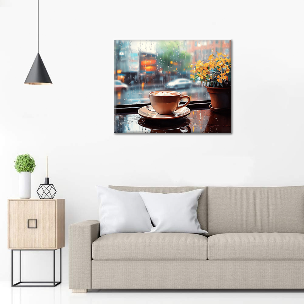 Café pluvieux - Peinture par numéros