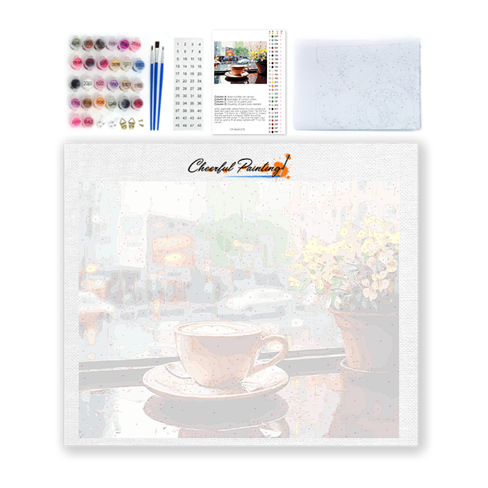 Café pluvieux - Peinture par numéros