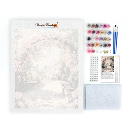 Jardin de roses romantique à la française - Peinture par numéros