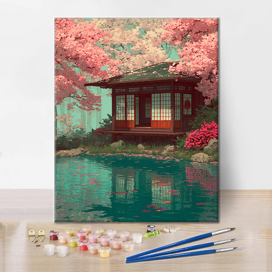 Sérénité des fleurs de cerisier - Peinture par numéros