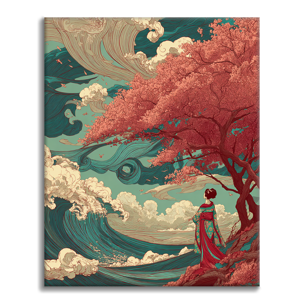 Sakura Wave - Peinture par numéros