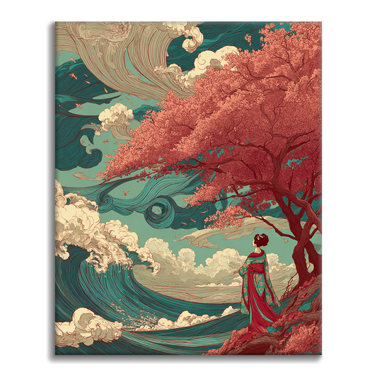 Sakura Wave - Peinture par numéros