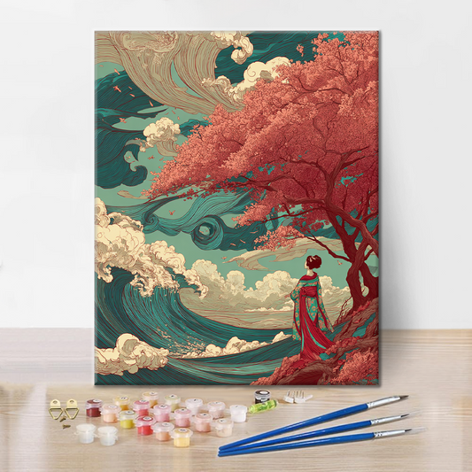 Sakura Wave - Peinture par numéros