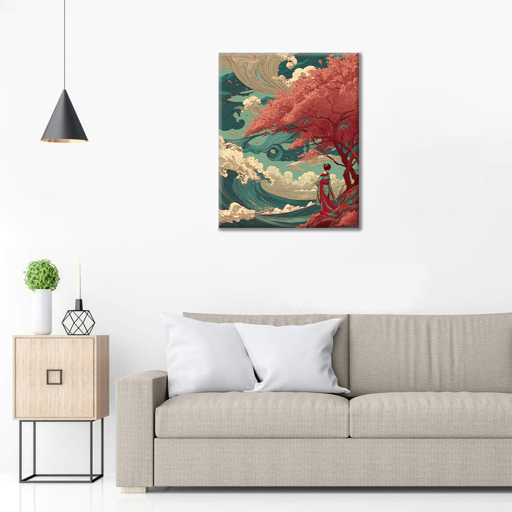 Sakura Wave - Peinture par numéros