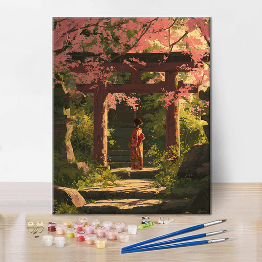 Silhouette de Sakura - Peinture par numéros