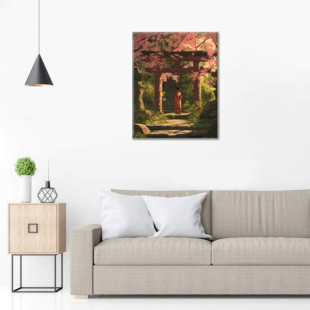 Silhouette de Sakura - Peinture par numéros