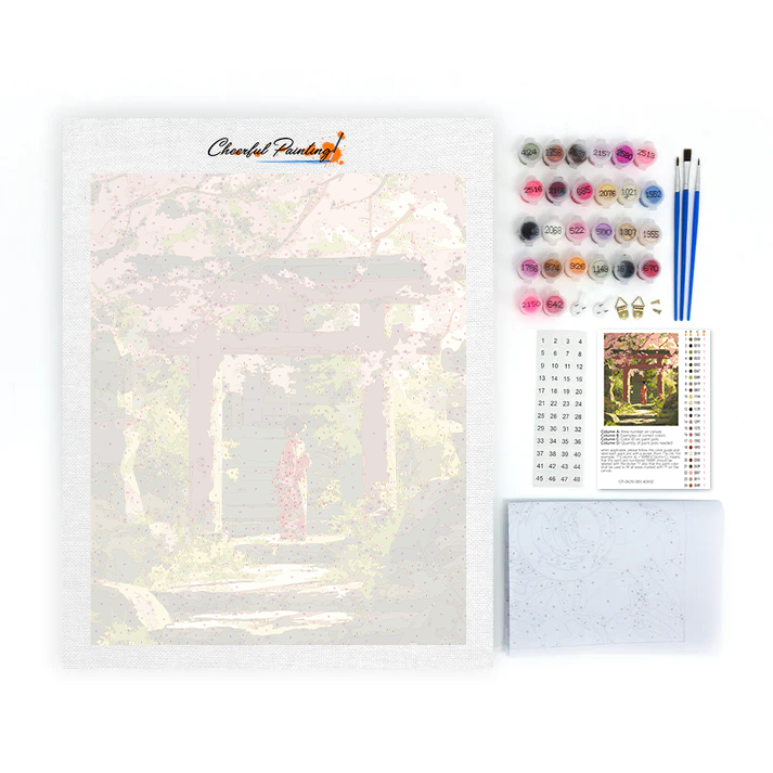 Silhouette de Sakura - Peinture par numéros