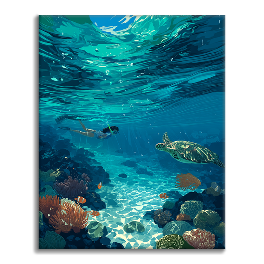 Plongée avec tuba à Bali - Peinture par numéros