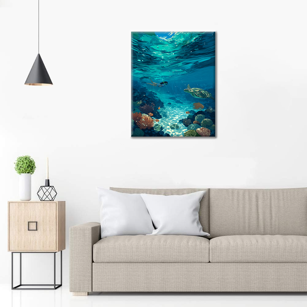Plongée avec tuba à Bali - Peinture par numéros