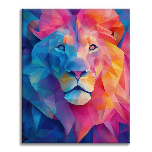 Lion géométrique - Peinture par numéros