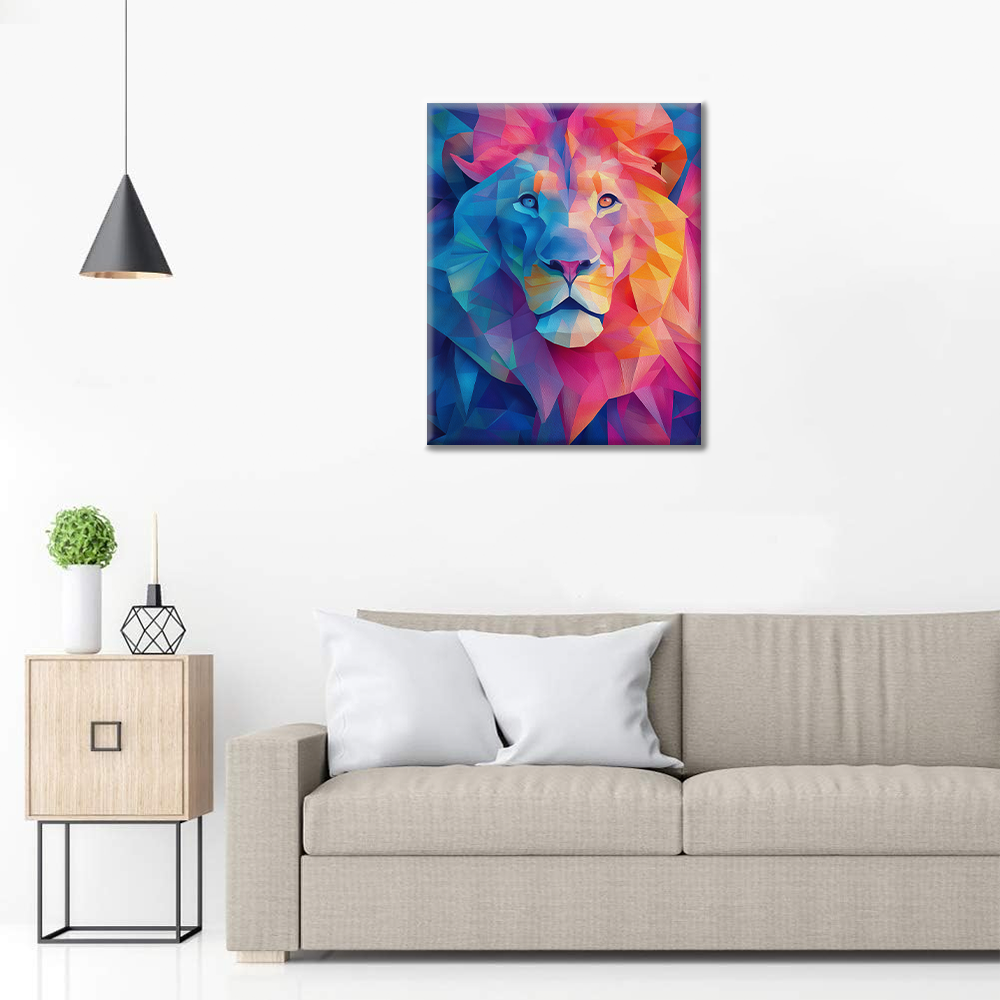 Lion géométrique - Peinture par numéros