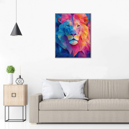 Lion géométrique - Peinture par numéros