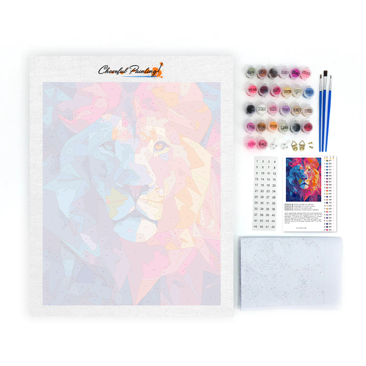 Lion géométrique - Peinture par numéros