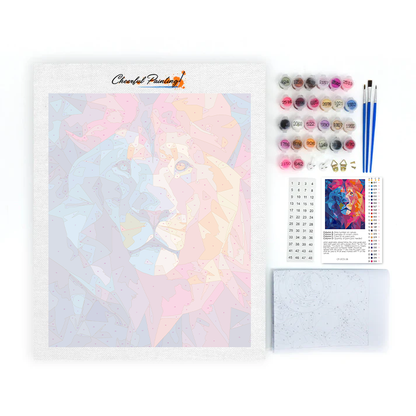 Lion géométrique - Peinture par numéros