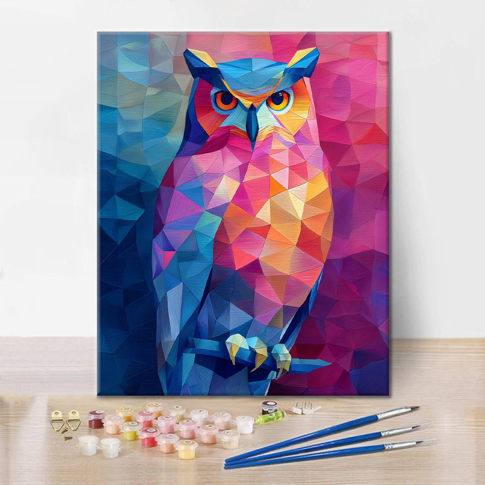 Hibou géométrique - Peinture par numéros