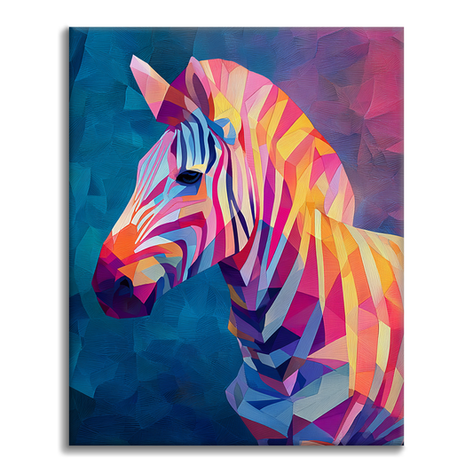 Zèbre géométrique - Peinture par numéros