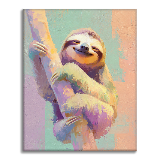 Paresseux qui fait des câlins - Peinture par numéros