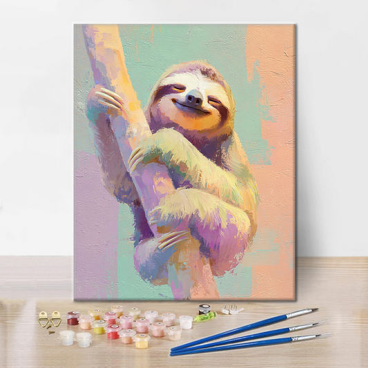 Paresseux qui fait des câlins - Peinture par numéros