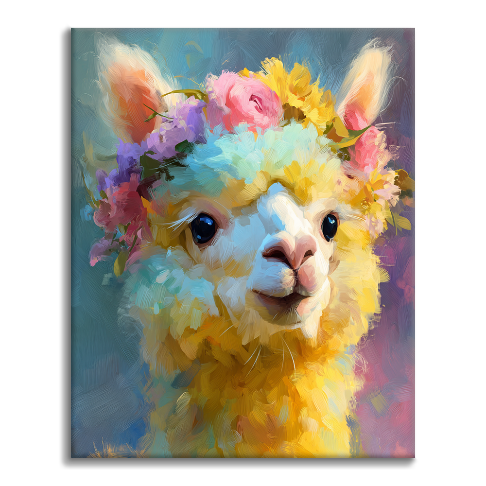 Lama en fleurs - Peinture par numéros