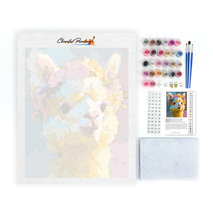 Lama en fleurs - Peinture par numéros