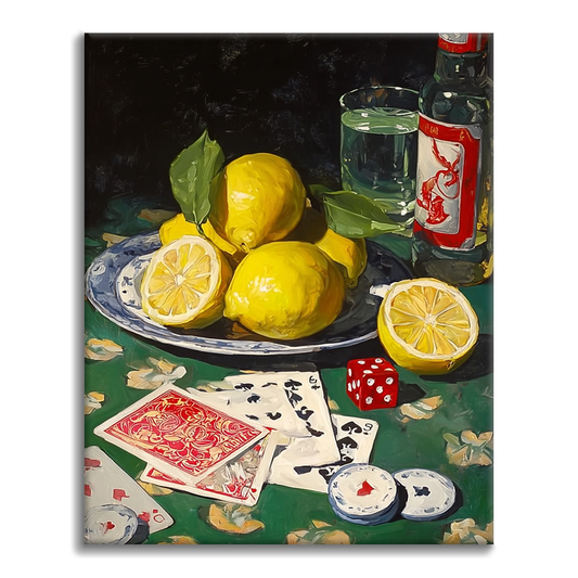 Citrons et Poker - Peinture par numéros