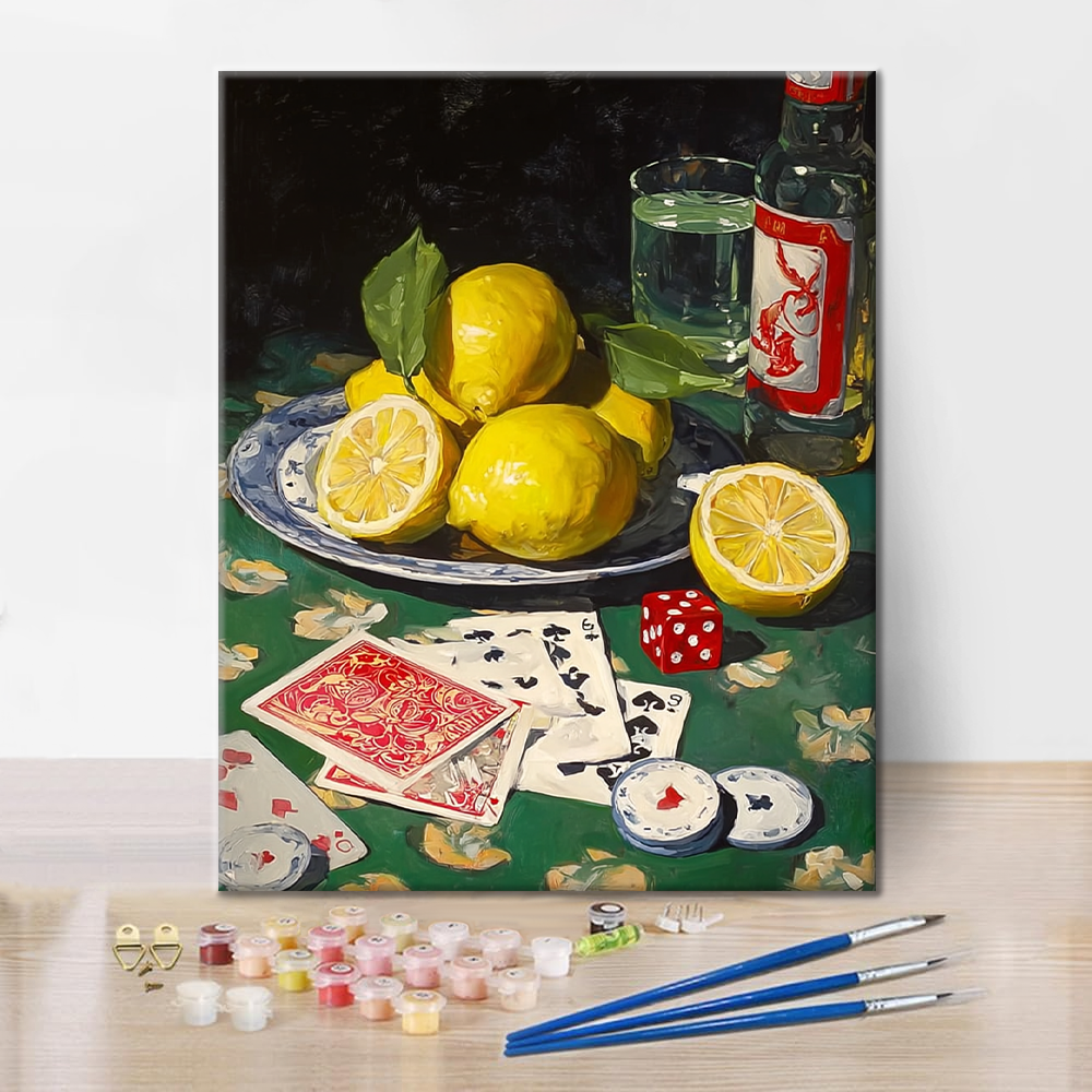Citrons et Poker - Peinture par numéros
