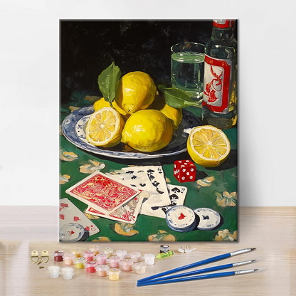 Citrons et Poker - Peinture par numéros