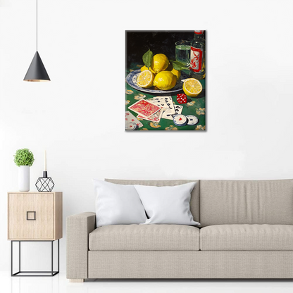 Citrons et Poker - Peinture par numéros
