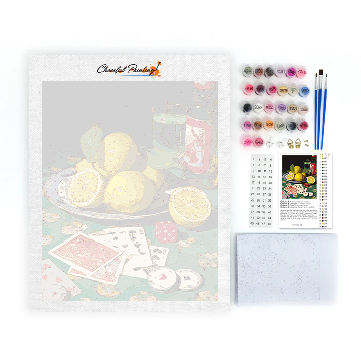 Citrons et Poker - Peinture par numéros