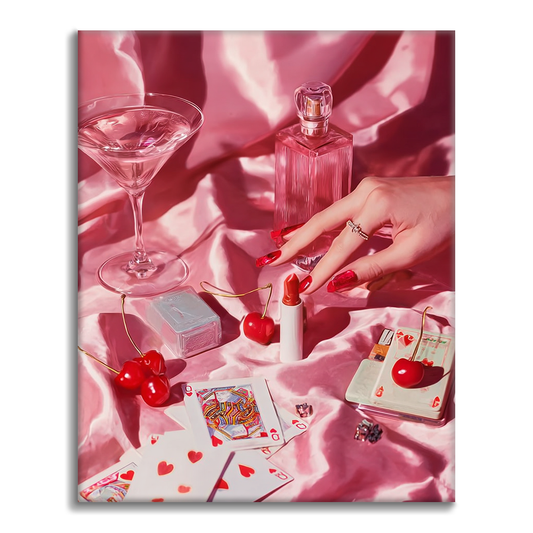 Soirée Poker Rose - Peinture par Numéros