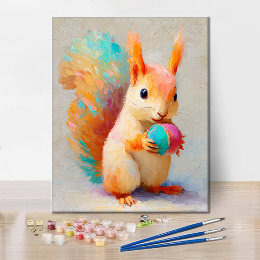 Écureuil gonflé - Peinture par numéros